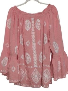 Cato embroidered peasant top